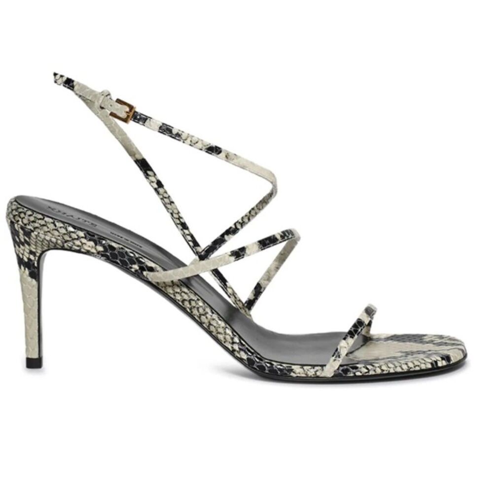 Khaite Women's Loop Sandals Natural Python Snakeskin Embossed Thong Size 41
